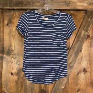 Women’s Hollister Blue & White Striped Short T-shirt, size S